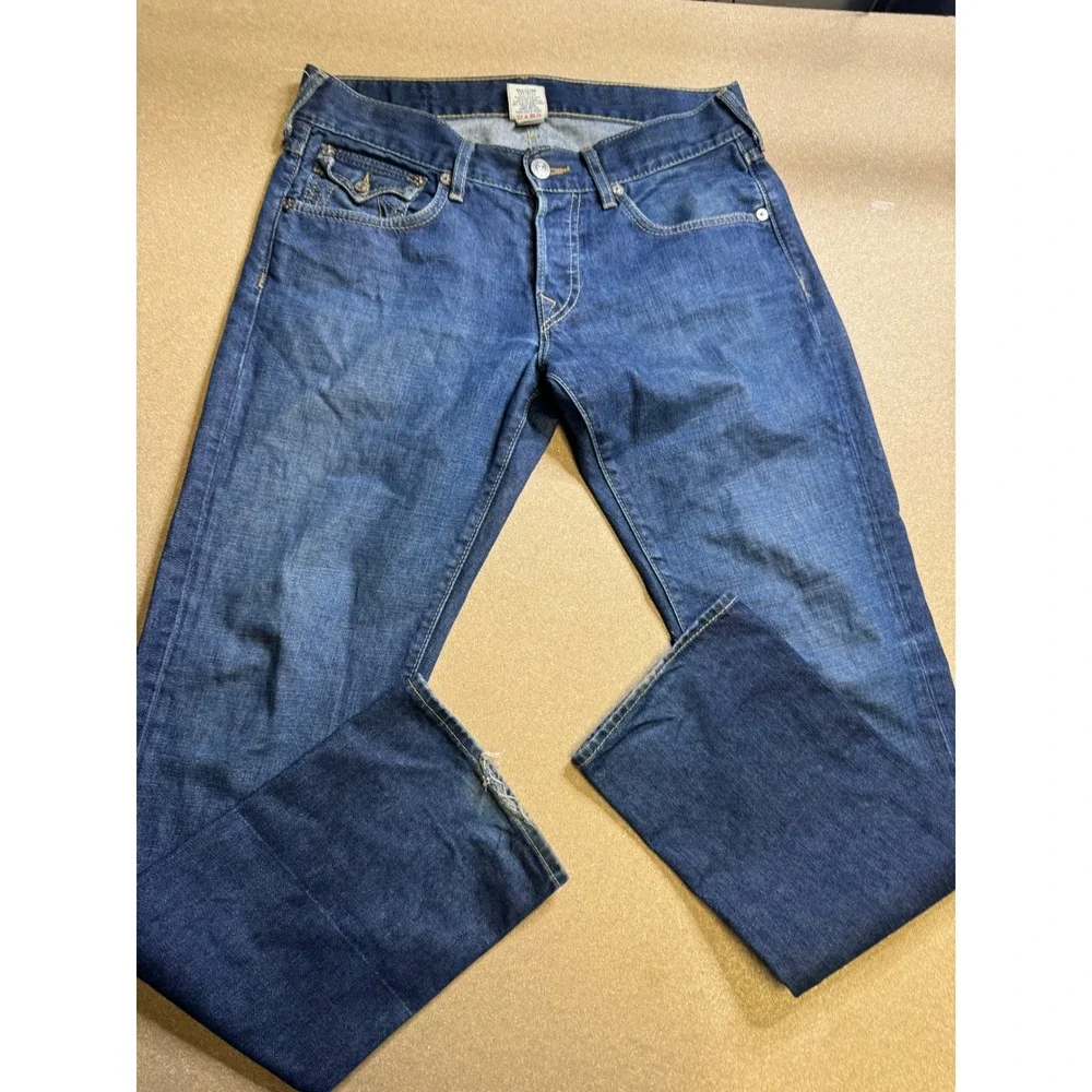 True Religion Slim Section Mens Jeans Blue Denim‎ Made in USA Size 32